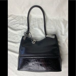 Classic Brighton Black Pebble Leather Hobo Handbag